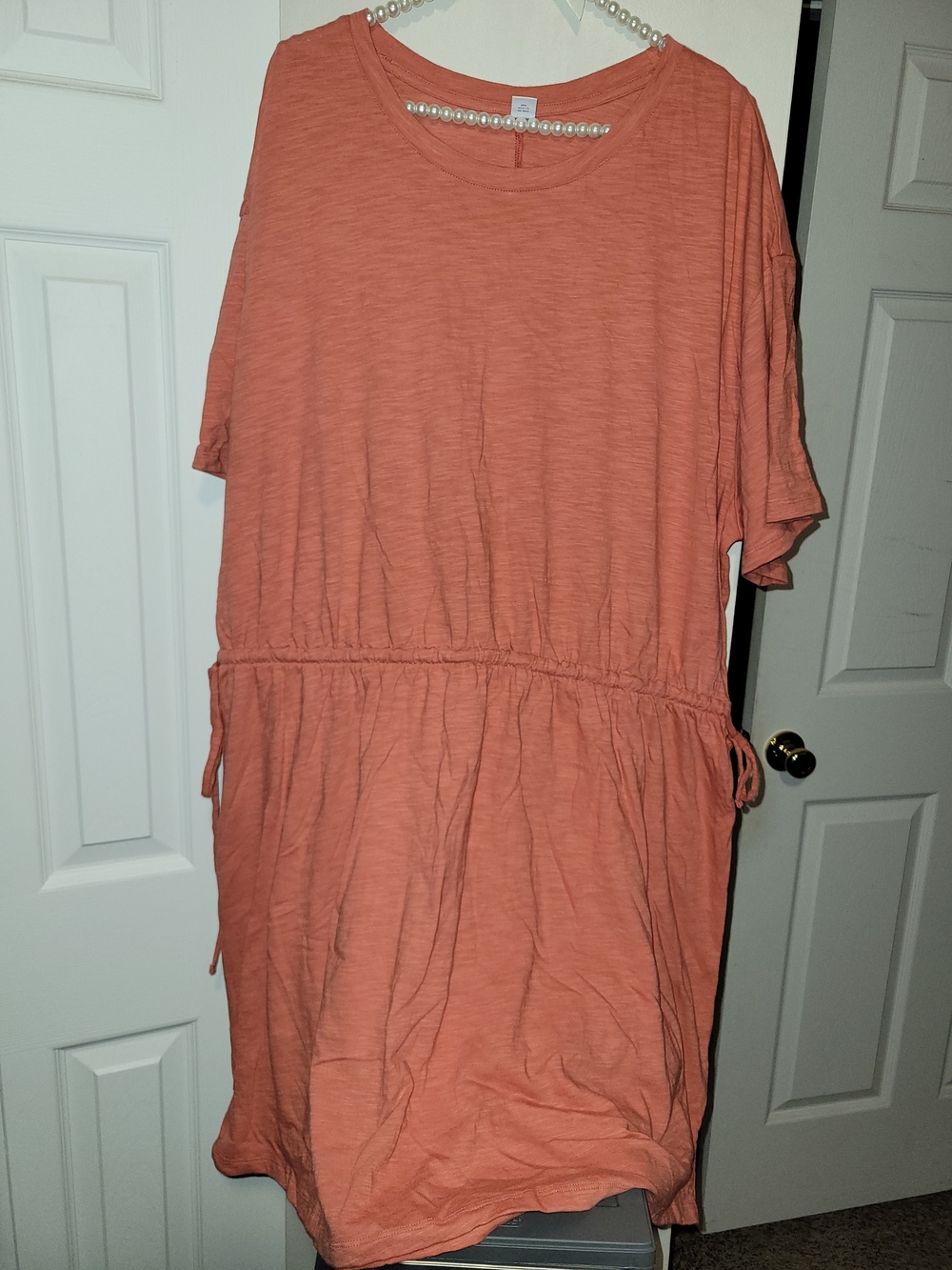 NWOT Old Navy Coral Drawstring Midi Dress